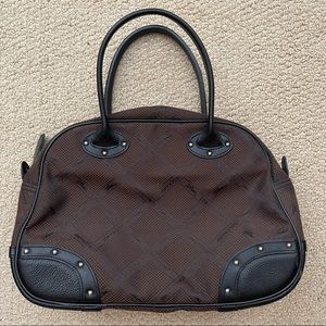 Longchamp leather and fabric handbag
